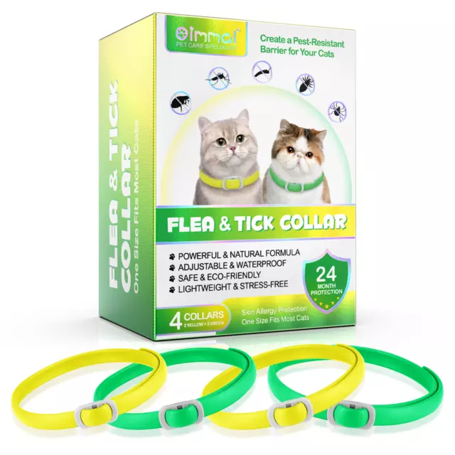 for Cats 24 Month Protection Pet Cat Kitty Adjustable Anti Flea and Tick Collar