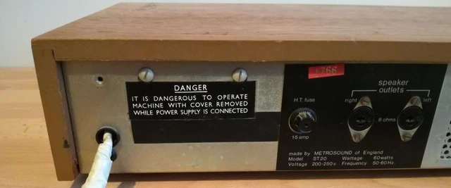 Metro Sound Amplifier ST20 Model Stereo MetroSound Retro Vintage 2