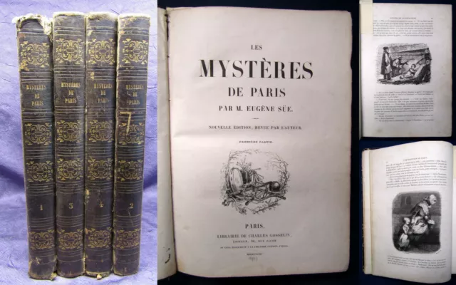 Süe Les Mysteres de Paris Nouvelle Edition revue par l' Auteur 1843-1844 4 Bd js