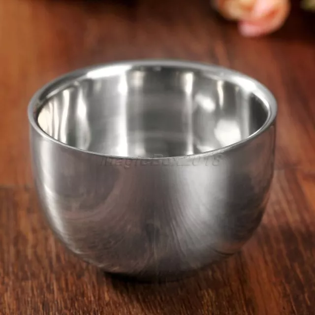 Stainless Steel 7.3CM Double Layer Men's Shaving Mug Bowl Cup For Shave Brush