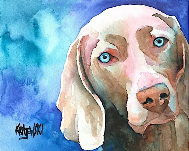 Weimaraner Art Print from Painting | Gifts, Poster, Home Decor, Picture 8x10