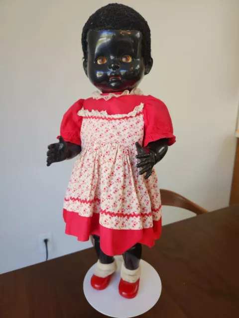 Vintage 22" Black Pedigree made in England, Mandy Lou Walker Doll 1950's