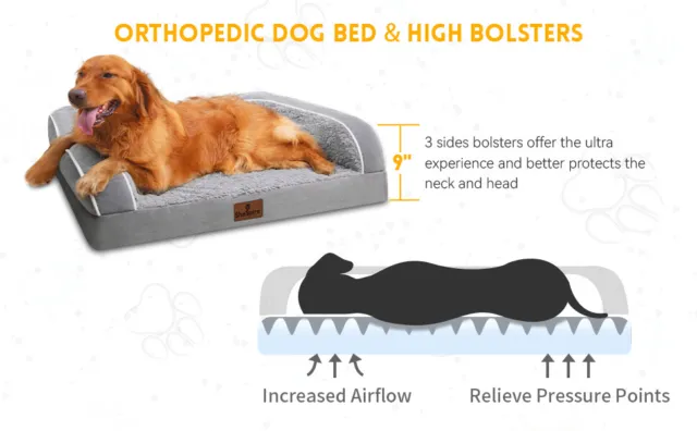 Super Soft Extra Large Dog Bed Orthopedic Foam Pet Bed for Large X-Large Dog 10
