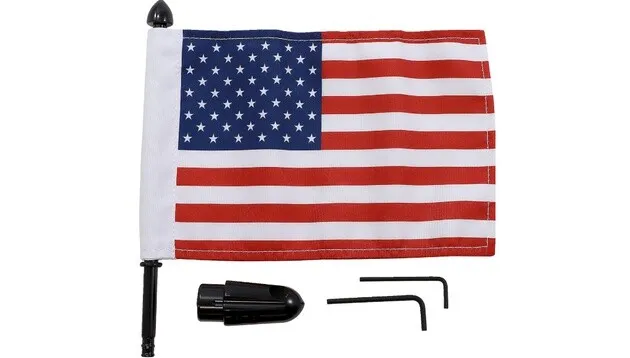 Pro Pad Flag Mount Base 1/2" Horizontal Bar With 6" x 9" USA Flag For Indian
