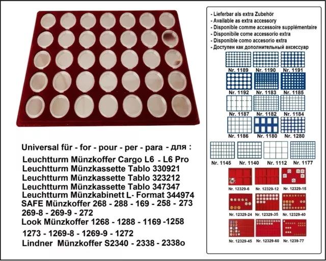 Look 12334-35-CAPS29,5 Münztableaus + 35 Münzkapseln 29,5 Für 5 DM Gedenkmünzen