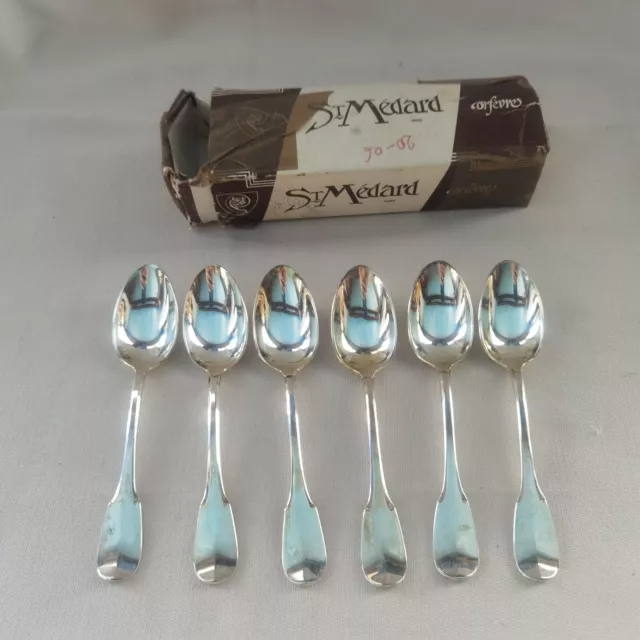 Lot de 6 cuillères à café en métal argenté, Orfèvre Saint médard,petite cuillère