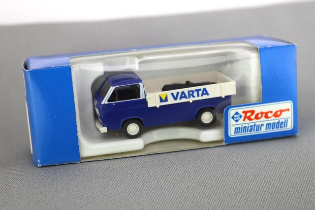 Auto Roco Montreal ROCO MODELLAUTO VW Typ 2 Pritsche Varta blau 1412 Bus NEU NOS OVP H0 1: ...