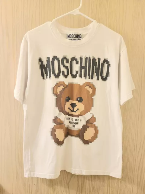 Women's MOSCHINO Bear Print  Cotton T-shirt Sz Large Authentic