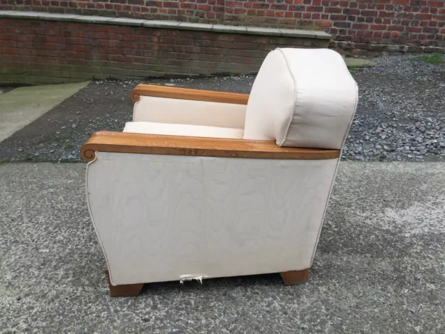 Gaston Poisson,paire De Fauteuils Art Deco En Acajou Blond Vers 1935. 3