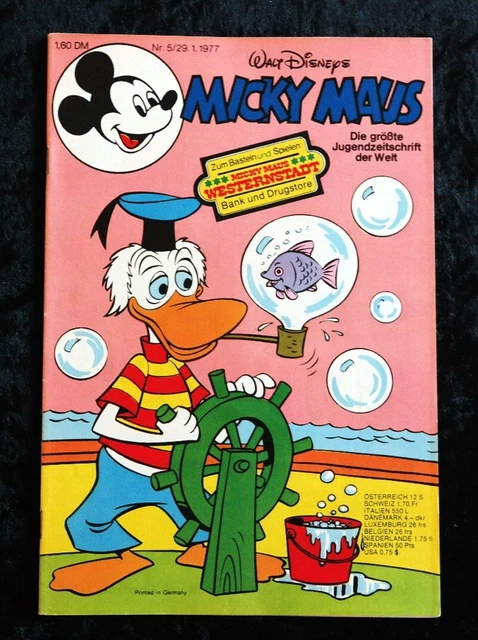 Micky Maus 1977 Heft 5 mit Beilage und Schnipp (Ehapa) TOP Zustand Z0-1