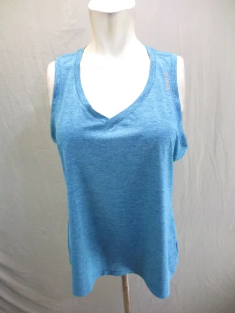 Reebok Size L Womens Teal Blue V-Neck Athletic Tank Top 1RE1