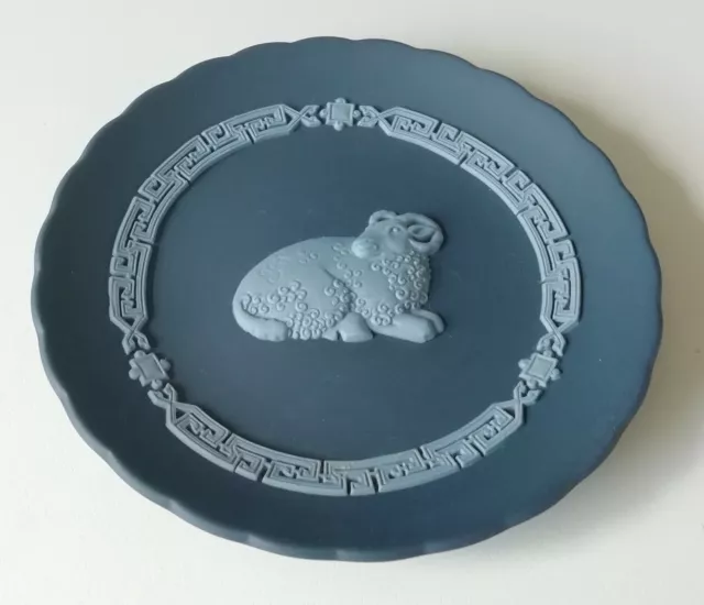 Wedgwood Jasperware Portland Blu Zodiac Vassoio Anno Di The Pecora 2003
