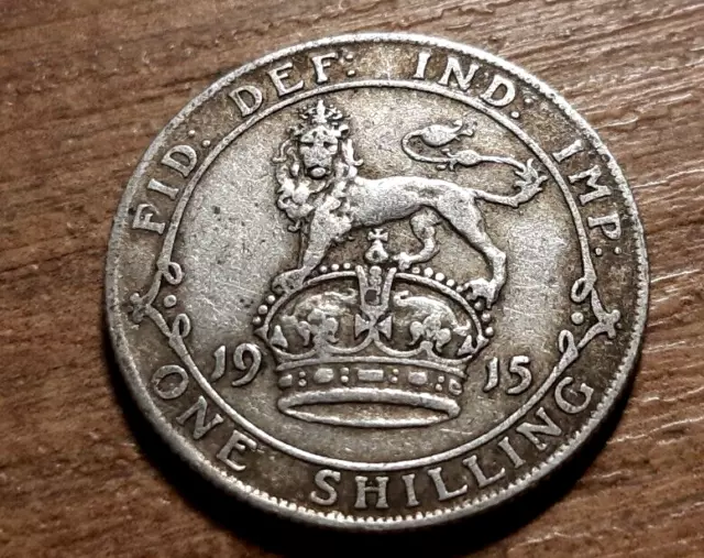 George V Solid Silver Shilling 1915