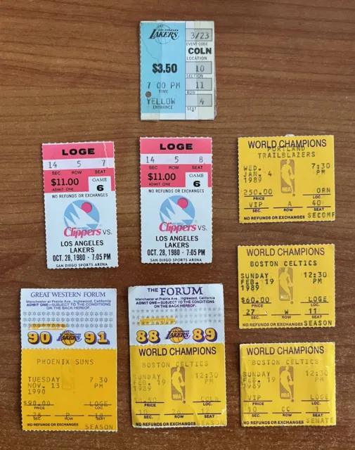 LOT of 8 LOS ANGELES LAKERS BASKETBALL TICKET TICKETS STUBS - Celtics Clippers