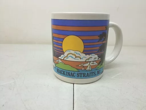 Mackinac Straits, MI Souvenir Coffee Cocoa Ceramic Mug Vintage Pure Michigan