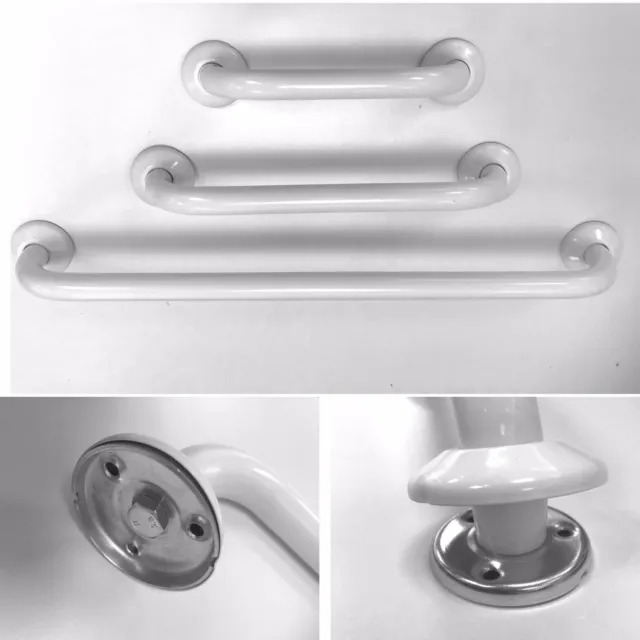 White Disabled Grab Rail Bar Handle 3 sizes, 20cm, 30cm, 50cm Rustproof Steel