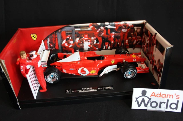 HOT WHEELS Racing 1/18 - FERRARI F-2002 #2 Rubens BARRICHELLO - 54627 - RARE