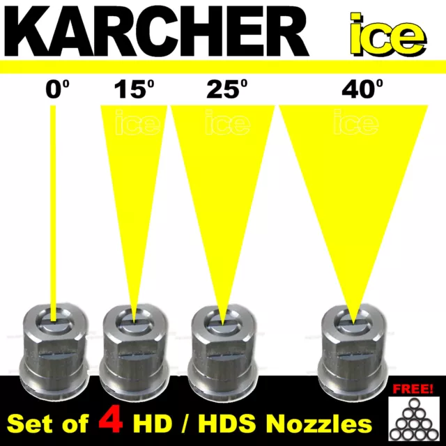 KARCHER Professional Pressure Washer Power Nozzle Spray Jets  0° 15° 25° 40° Set