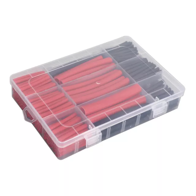 300 Pcs 3:1 Dual Wall Adhesive Gaine Thermo Rétractable 10 Sizes Kit Rouge Noir 2