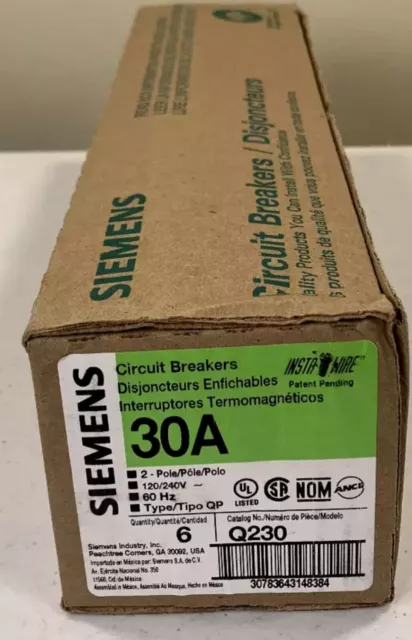 Siemans 30 Amp Circut Breaker Set Of 6