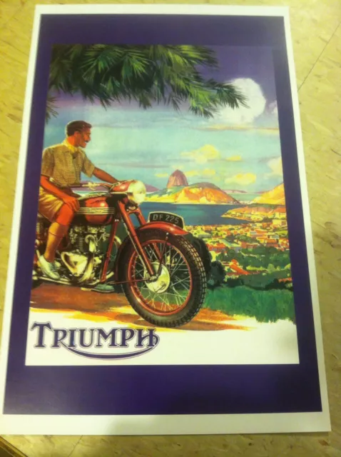 Vintage Triumph Best Motorcycle Poster Advertisement T502