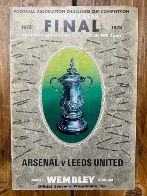 1972 FA Cup Final Programme, Arsenal v Leeds United