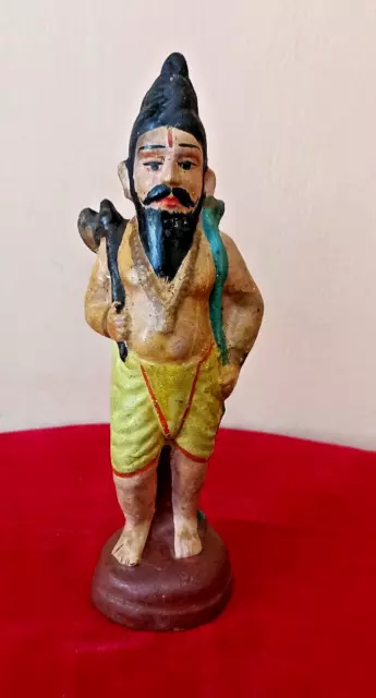 Ancienne statue d'idole en terre cuite ancienne poterie vintage Lord Rama...