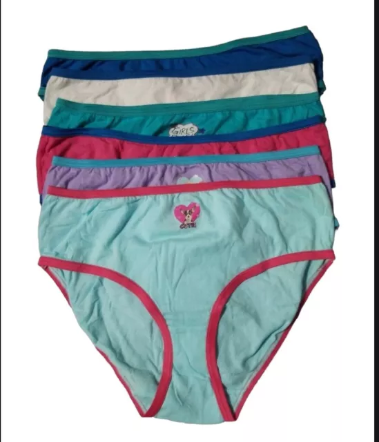 Faded Glory underwear Girls Bikini/Hipster 6 Pack  Soft Cotton, tag free size 14