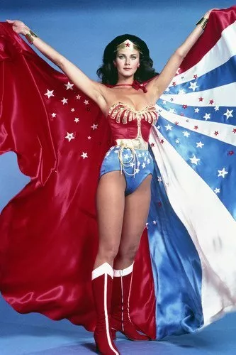 Lynda Carter Wonder Woman full length stars & stripes cape 24x36 Poster