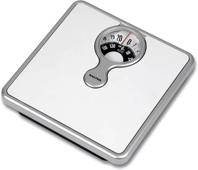 Salter Magnified Bathroom Scale Mechanical Easy Read Dial No Batteries White-&