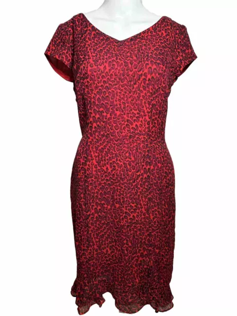 Maggy London NWOT Womens Size 4 SMALL 100% Silk Sleeveless Dress Red  - LF