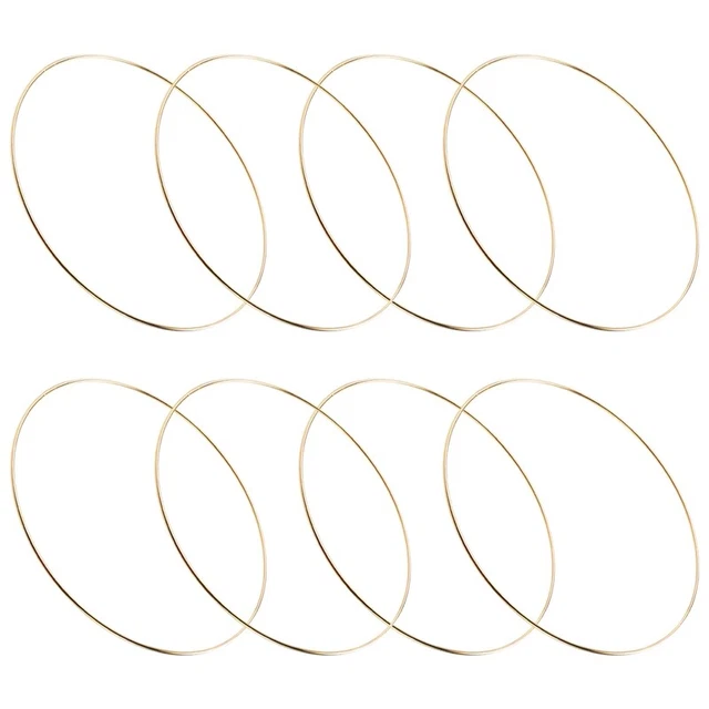 2X(8 Pacchetto 10 Pollici Gold Dream Catcher Anelli in Metallo Cerchi Floreali4)