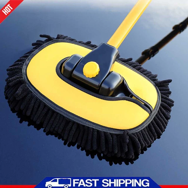 Car Detailing Brush Chenille Car Mop Head Wipe Mop Auto Accessory (Yellow) ✅