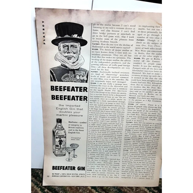 1963 Beefeater Gin and Heineken Vintage Print Ad Original