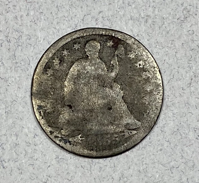 1855 Seated Liberty H10c Half Dime with Arrows