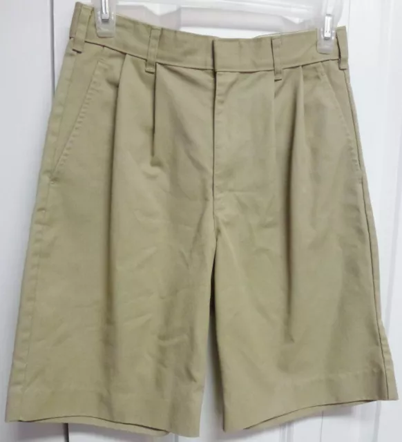 Sunshine School Uniform Boys Beige Pocket Pleated Khaki Short's Size 28