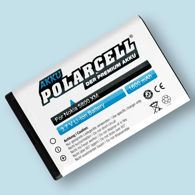 PolarCell Batterie pour Nokia C3-00 X6-00 5230 5800 XpressMusic N900 5228 BL-5J
