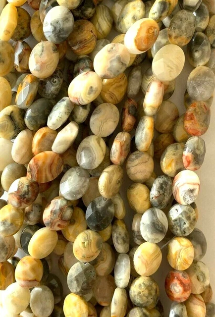 2 Strands Genuine Faceted Crazy Mexican Stone Beads 8x10mm Oval  Shape - Sparkle