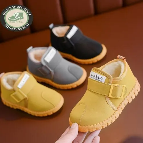 Girls Kids Boys Warm Winter Fur Lined Toddlers Chelsea  Ankle Shoes Boots Uk