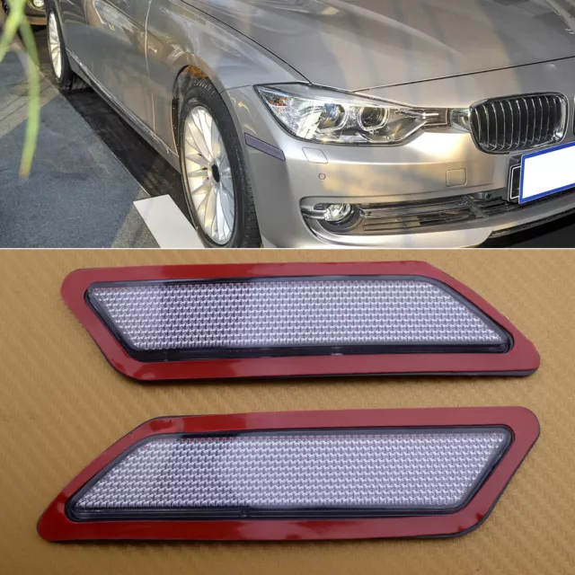 Clear Front Bumper Reflector Side Marker Lights Lamps Fit For BMW 3 Series F30