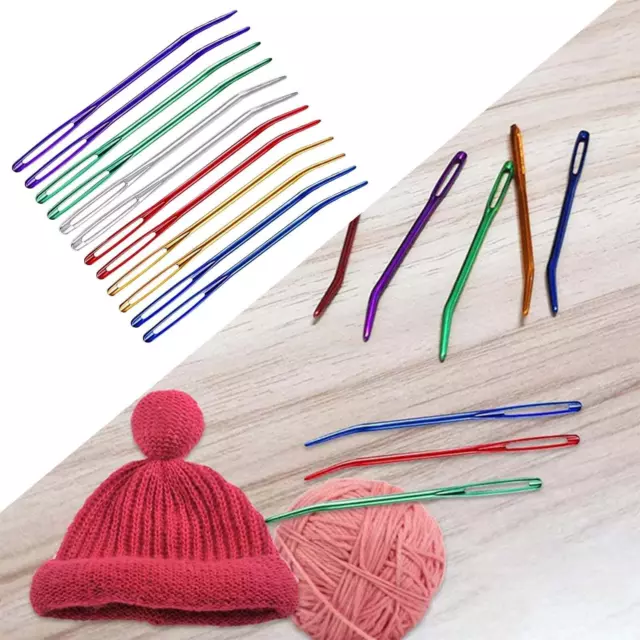 12x Yarn Needles Set Crochet for Threading Tapestry Embroidery Darning Bent