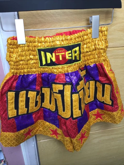 Inter Sport  Black & Yellow Boxing Shorts Size S Clothing/Boxer/