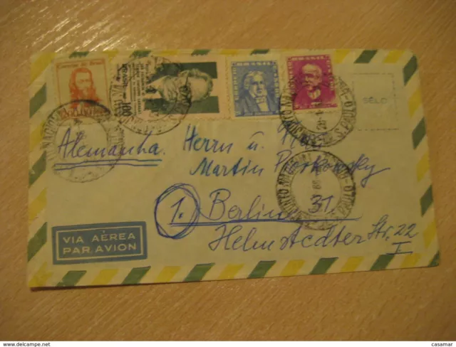 Sao Paulo 1966 To Berlin Germany Air Mail Cancel Cover Brasil Brazil