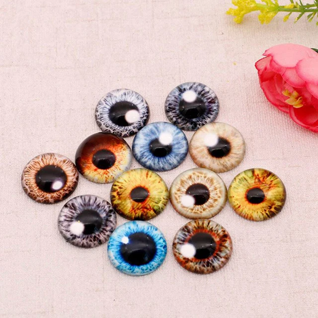 100 Pcs Glass Cabochons Jewelry Making Circle Tray Decor Animal 8