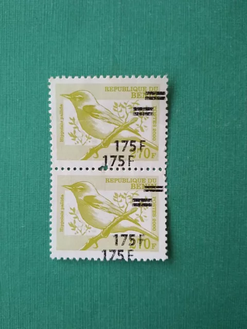 Bénin surchargé overprint 175f sur 270f MNH neuf Oiseau Décalé Abîmé