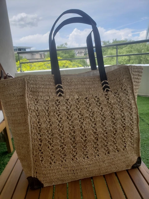 Sac Rond Bandoulière En Raphia Et Cuir De Madagascar - Selected By B.M. And. S. - Neuf Avec étiquettes