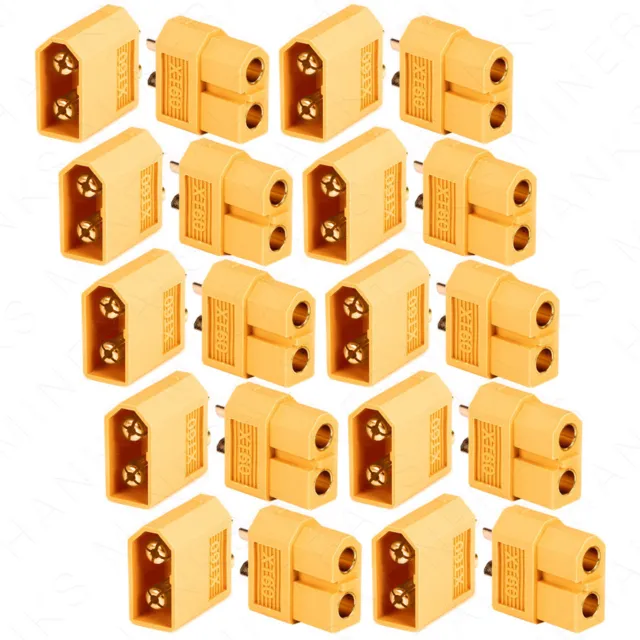 10 Pairs XT60 Bullet Connectors Gold Plated RC Lipo DIY Plug Power Battery XT-60