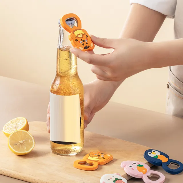 Bottle Opener 2-in-1 Anti-scratch Cute Animal Fridge Magnet with Beer Opener