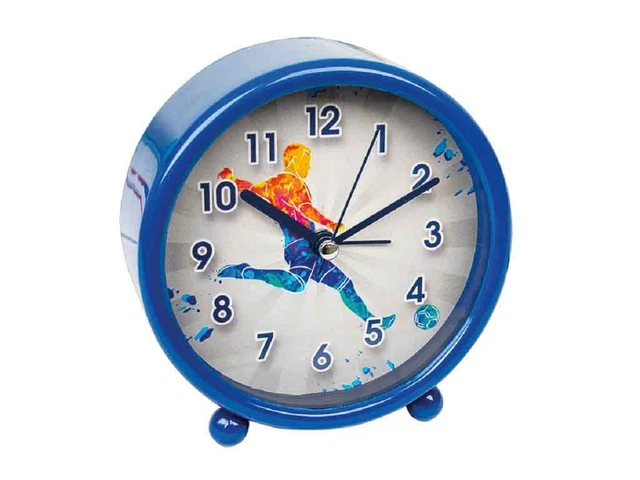 Réveil pour Enfants Joueur de Football Bleu BB Klostermann 54019 Quartz