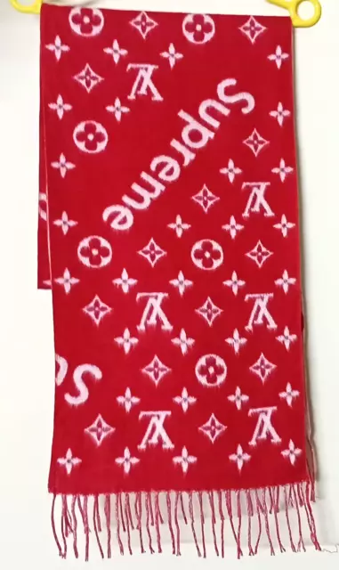 Supreme Louis Vuitton Monogram Bandana Red mini scarf 55 cm R52